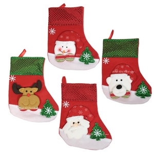 4 Weihnachtsstiefel Weihnachtssocke aus Filz 15x25cm 2999